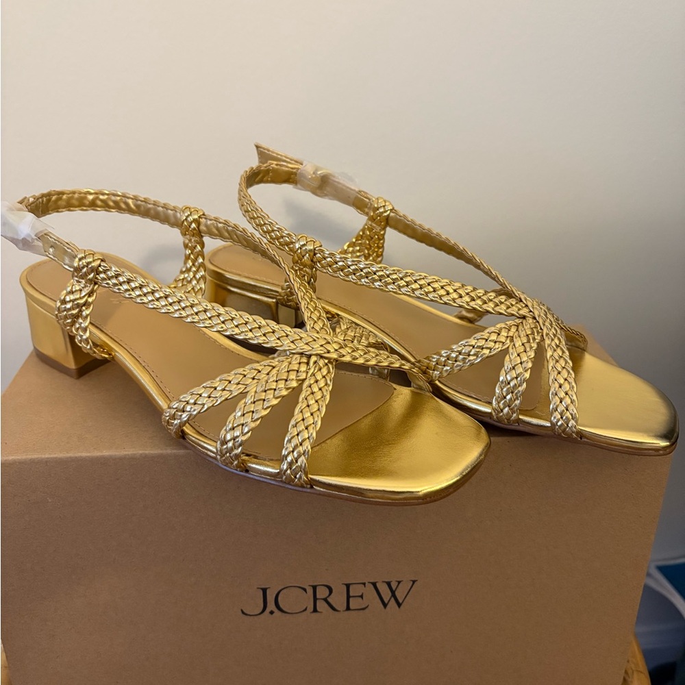 J. Crew Women's Gold Braided Heels